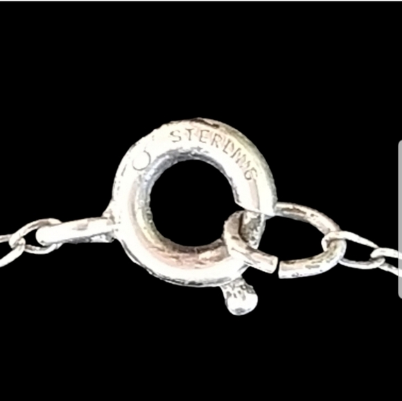 VINTAGE SK SIGNED STERLING SILVER CHAIN & LEAF PENDANT NECKLACE - Picture 5 of 5